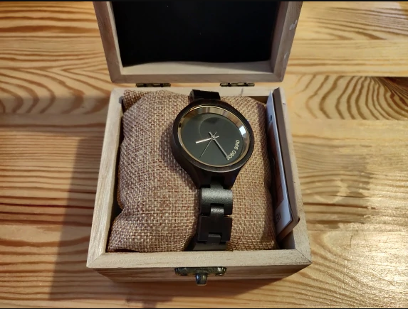 dark wooden watch 