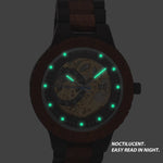 Wooden watch with night light 