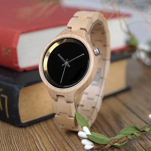 women wooden Band Quartz wristwatch  reloj mujer 
