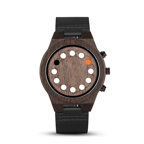 Wooden Luminous 12 Holes Timer  Watch