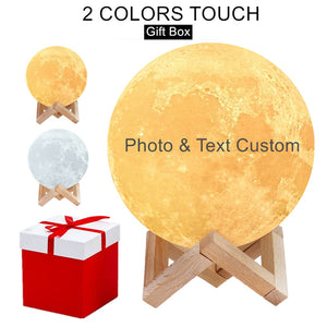 Dropship Photo/Text Custom Moon Lamp Night Light 3D Print Rechargeable Personalized Timing Moon Light Gift for Kids,Girlfriend
