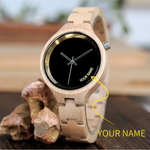 custome your name wooden watch 