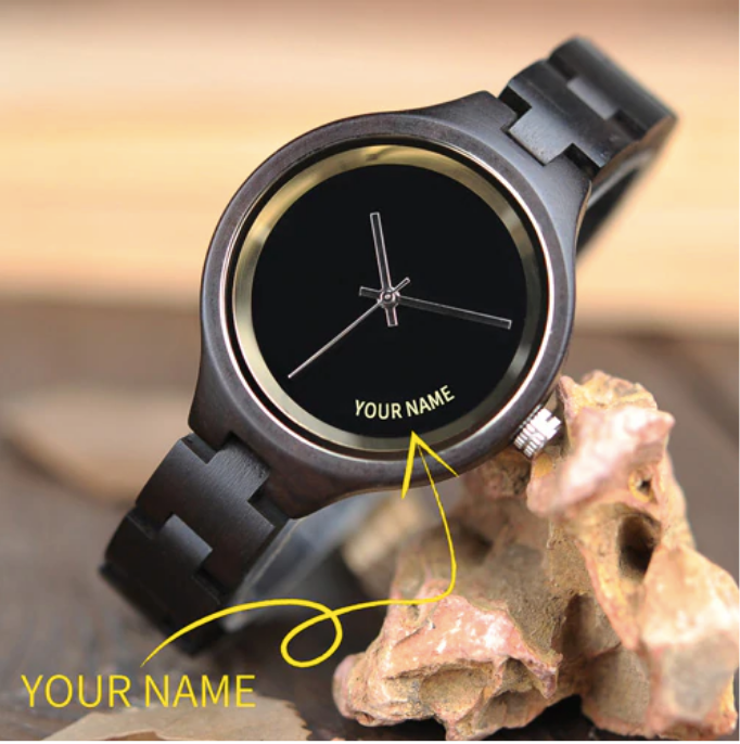 personalized dial women wooden watch