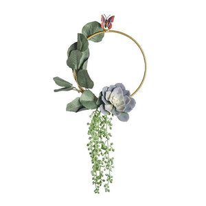 Nordic Style Wrought Iron Decor & Artificial Flower - Carved Nature