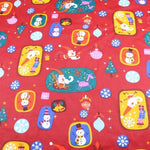 Printed Christmas Twill Cotton  Fabric - Carved Nature
