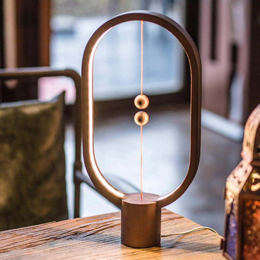 Wooden Creative Magnetic Switch Balance USB Light Lamp