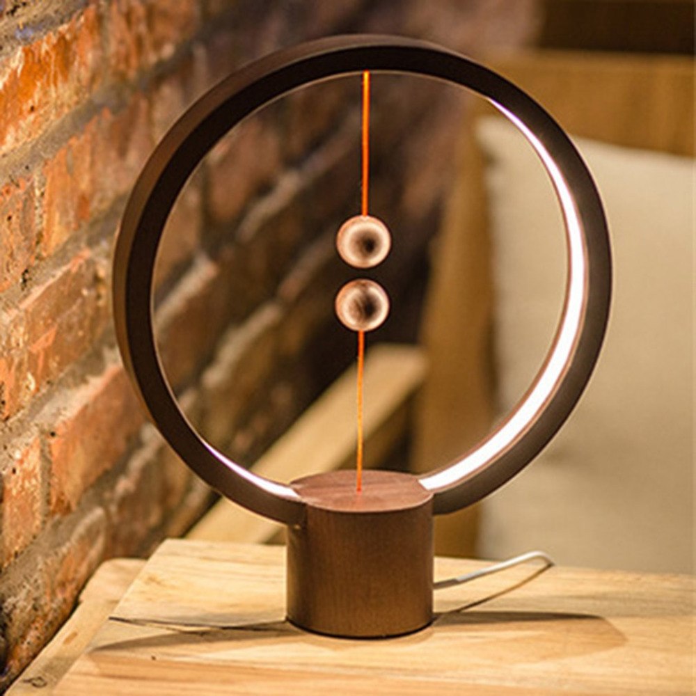Wooden Creative Magnetic Switch Balance USB Light Lamp